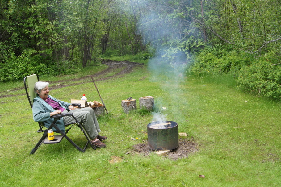 Enjoying the campfire