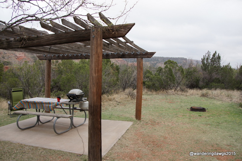 Our private picnic area behind the RV