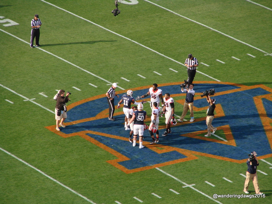 The Auburn University logo at Jordan Hare Stadium