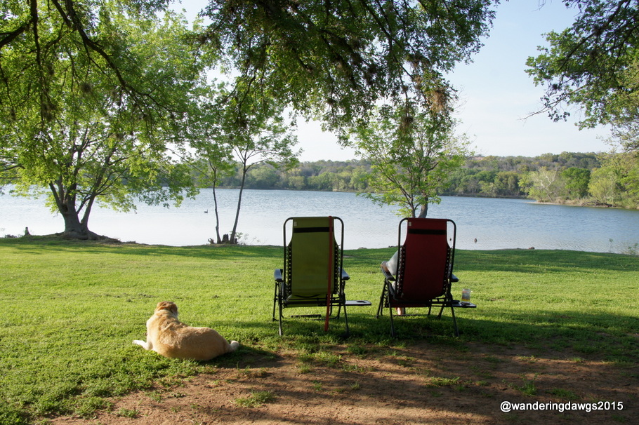Relaxing behind our campsite at Inks Lake State Park, Burnet, Texas