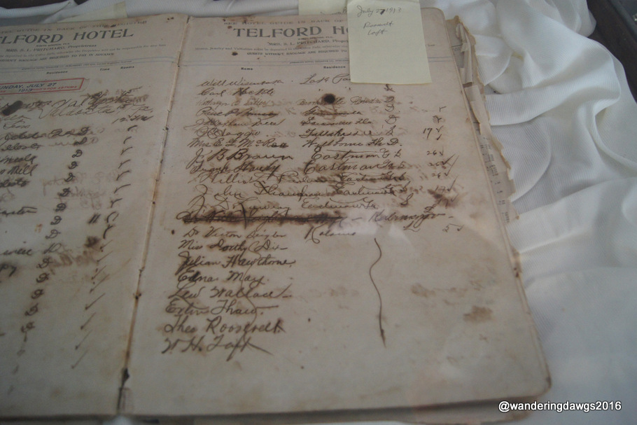 Telford Hotel Registery from 1913