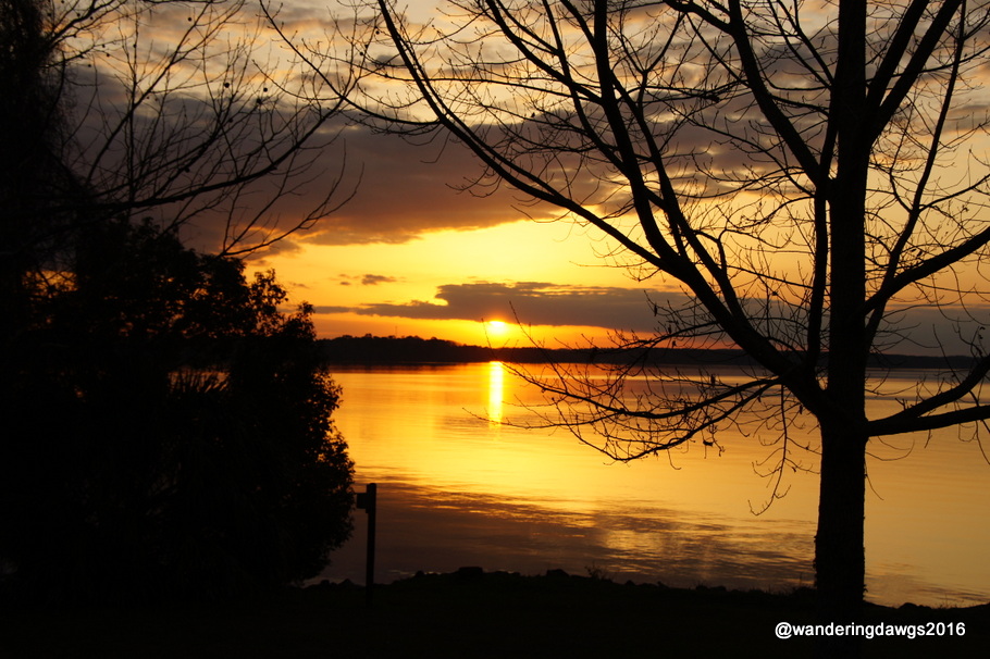 Sunset over Lake Seminole at Eastbank Campground