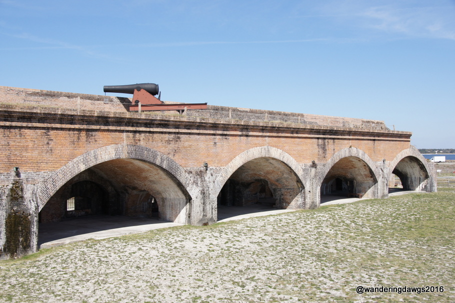 One of the cannons atop Fort Pickens