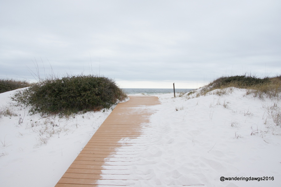 Boardwalk to the beach at Fort Pickens