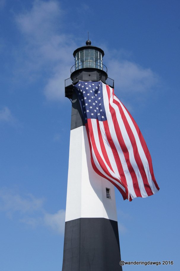 The Tybee Island Light Station displays the American Flag in celebration of Independence Day