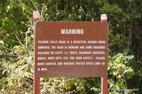 This sign was at the parking lot at the dead end at the top of the road