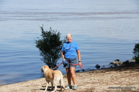 Beth and Blondie beside the mighty Mississippi