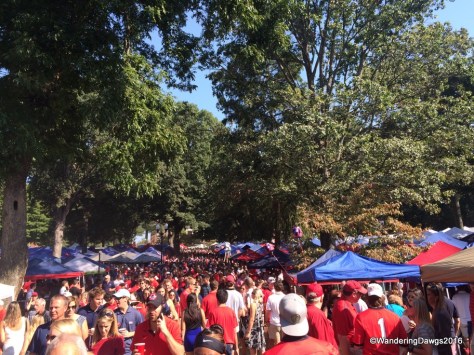 Georgia and Ole Miss Fans getting ready for the game