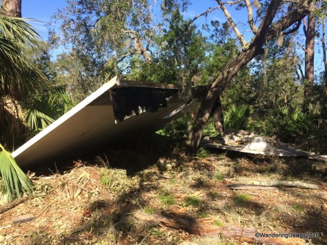 Roof from a neighbor's deck landed across the street from our house