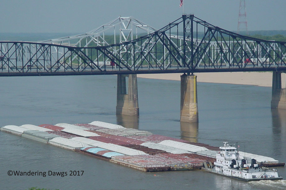 Barge on the Mississippi River in Vicksburg