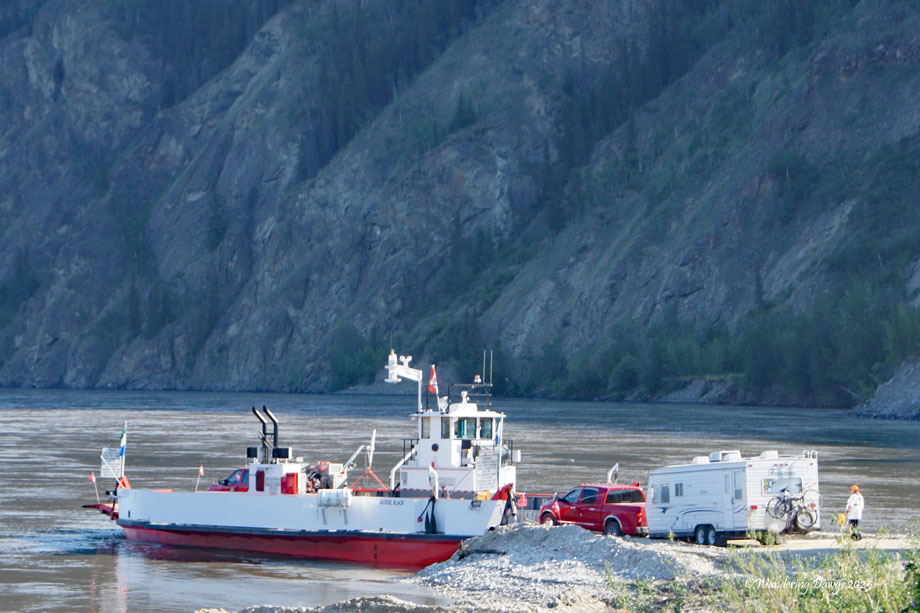 We watched this truck and trailer board the ferry to cross the Yukon River from Dawson City, Yukon